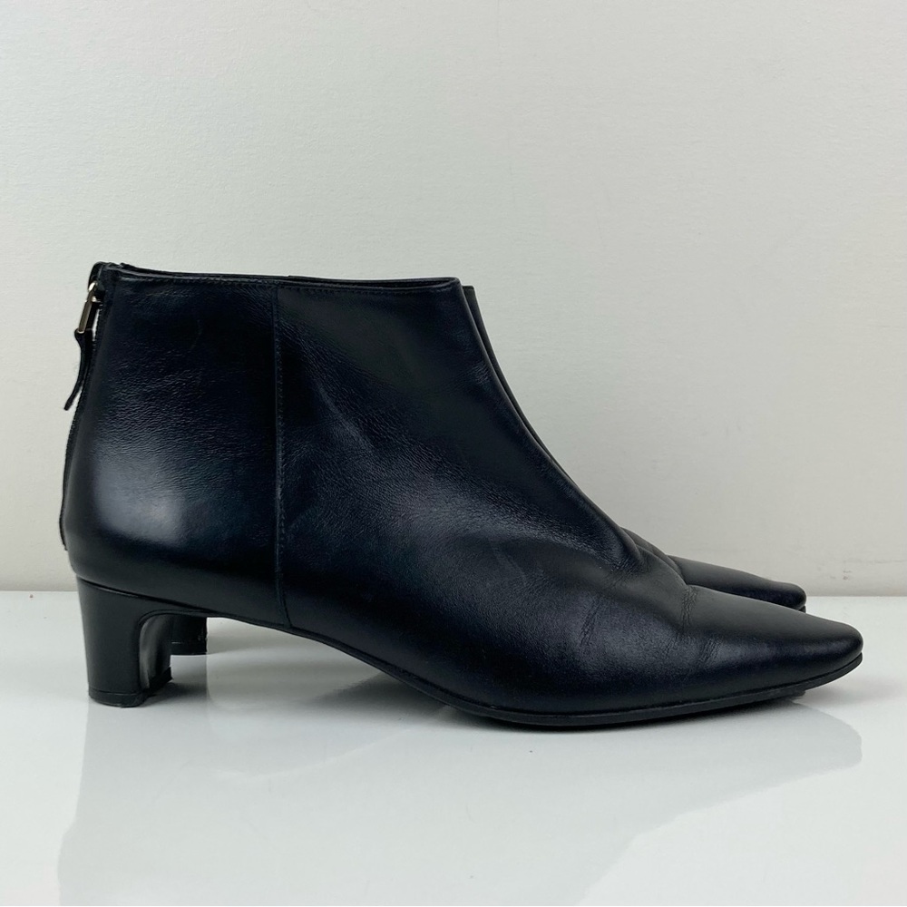 LK Bennett Women’s Black Leather Heeled Zip Ankle Boots Size 39 (8-8.5)